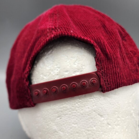 Vintage Wisconsin Corduroy Snapback Hat Red Gold Cow Made in USA - Picture 5 of 10